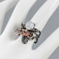 Ring natürlicher Aquamarin Saphir Größe 13 Blume