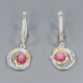 Natürliche Sternrubine Ohrringe 925 Silber 2
