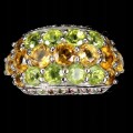 Ring Sterlingsilber Peridot Größe 16 Citrin Saphire