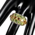 Ring Sterlingsilber Peridot Größe 16 Citrin Saphire