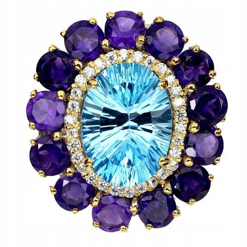 Ring natürliche Amethyste Größe 21 Swiss Topas 19ct