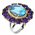 Ring natürliche Amethyste Größe 21 Swiss Topas 19ct