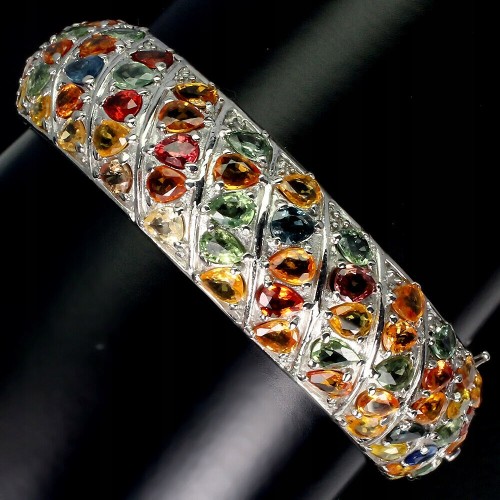 Armband natürliche 925 Songea Saphire zertifiziert