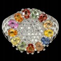 Silberring 925 Saphire Zirkonia Größe 14