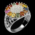 Silberring 925 Saphire Zirkonia Größe 14