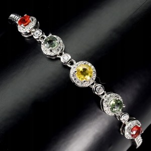 Armband natürliche Saphire 925 Zirkonia 2