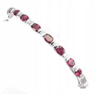 Silberarmband natürliche Granate Rhodoliten 20