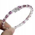 Silberarmband natürliche Granate Rhodoliten 20