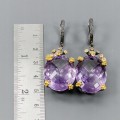 Künstlerische Ohrringe Amethyste Saphire Zertifikat 3