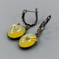 Künstlerische Feueropal Topas Ohrringe 925 3