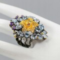 Art Ring Topas Amethyste Citrin Größe 16