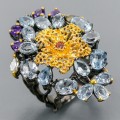 Art Ring Topas Amethyste Citrin Größe 16