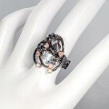 Künstlerischer Topas Turmalin Ring Größe 16 Frosch
