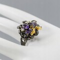 Artistic ring amethyst spinel size 19 fly