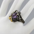 Artistic ring amethyst spinel size 19 fly