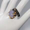 Künstlerischer Chalcedon Topas Ring Größe 18 925