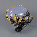 Künstlerischer Chalcedon Topas Ring Größe 18 925