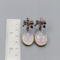 Künstlerische Ohrringe 925 natürlicher Rosenquarz 3