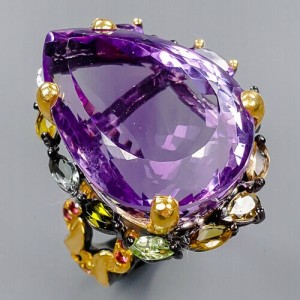 Ring 925 Amethyst 32,18 Größe 18 Zertifikat