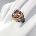 Künstlerischer Ring 925 natürlicher Ametrin Größe 17
