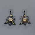 Künstlerische Olivin Ohrringe Diopsid Labradorite 3
