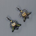 Künstlerische Olivin Ohrringe Diopsid Labradorite 3