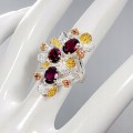 Kunst Ring Granate Turmaline Größe 14 925