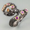 Künstlerischer Amethyst Ring Granat Größe 16 925