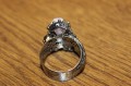 Künstlerischer Olivin Quarz Amethyst Ring Größe 16