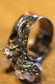 Künstlerischer Olivin Quarz Amethyst Ring Größe 16