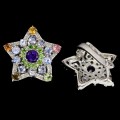 Sterne Ohrringe Turmaline Amethyste Silber 925 1