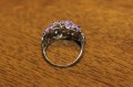 Ring 925 Silber Emaille Amethyst Blume Größe 13,5