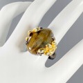 Künstlerischer natürlicher Labradorit Ring Größe 18