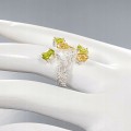 Künstlerischer Saphir Ring Größe 17 Peridot Blume
