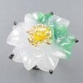 Art Ring mit Chalcedon Peridot Blume Größe 15