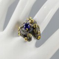 Art Ring blauer Saphir Topas Größe 12