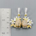 Künstlerische Ohrringe natürliche Peridot Jaspis Blume 1