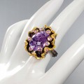 Künstlerischer Ring Amethyst Saphire Größe 14