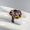 Künstlerischer Ring Amethyst Saphire Größe 14