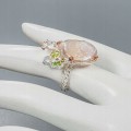 Künstlerischer Ring Barock Perle Peridot Größe 14
