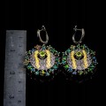 Künstlerische Opal Peridot Ohrringe Vintage 1 925