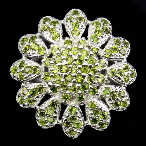 Ring 925 natürliche Diopside Größe 16,5 schön