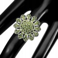 Ring 925 natürliche Diopside Größe 16,5 schön