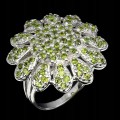 Ring 925 natürliche Diopside Größe 16,5 schön