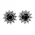 Ohrringe natürliche schwarze Diamanten 0,65 ct Silber 1