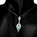 Silberkette natürlicher Aquamarin Topas Sky 2