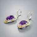Künstlerische Ohrringe Amethyste 30,50 ct Zertifikat