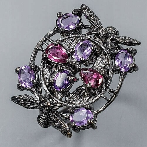 Künstlerischer Amethyst Ring Granat Größe 18 925