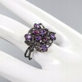 Künstlerischer Amethyst Ring Granat Größe 18 925