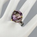 Künstlerischer Ametrin Ring IF Größe 19 Turmalin